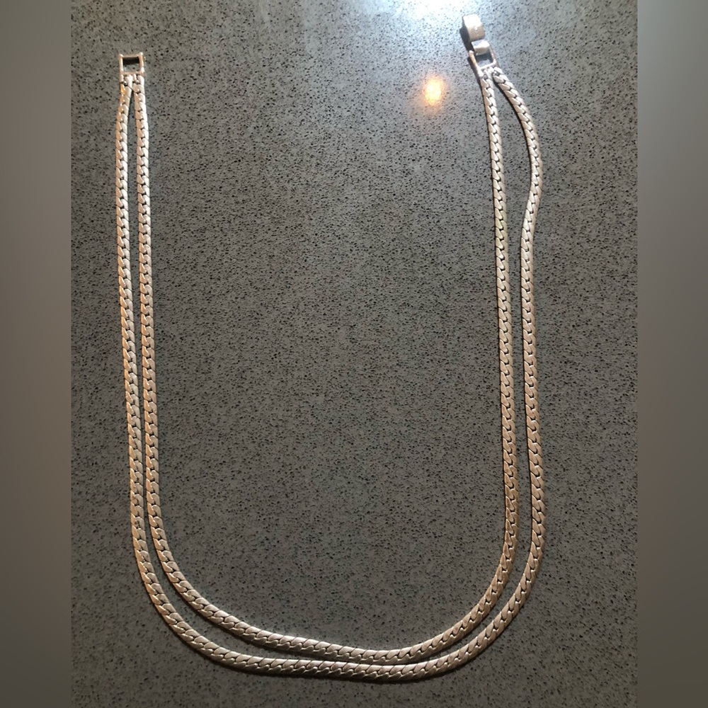 Jenny Bird Silver Double-Strand Chain Necklace